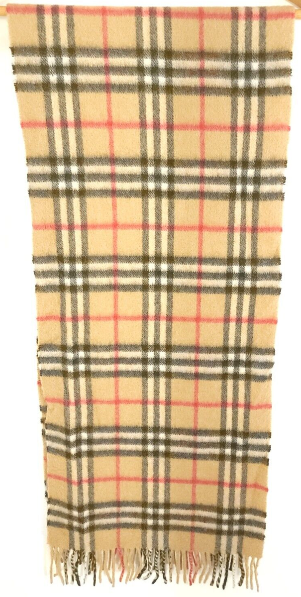 Vintage Burberrys Scarf 100% Cashmere England Nova Check