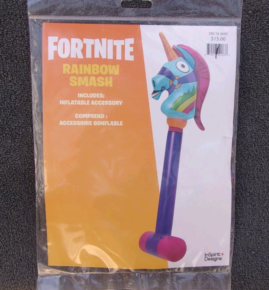 Fortnite Rainbow Smash Inflatable Pick Axe Halloween Costume