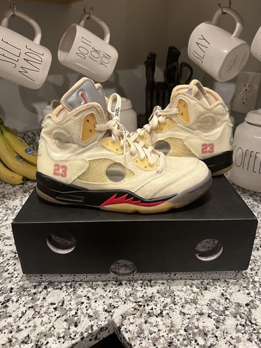 Nike Air Jordan 5 Retro SP Off White Sail Size 7.5 worn DH8565-100 | eBay