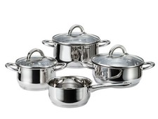 Linnuo Topfset Edelstahl 7er Kochtopf Kasserolle Glasdeckel Induktion geeignet