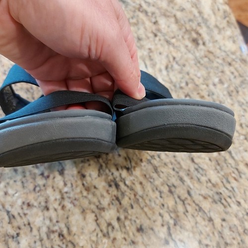 CLOUDSTEPPERS Clarks Sandals Women's 7 Gray Black Platform Open Toe Straps Sport - Picture 10 of 15
