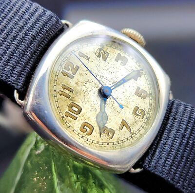 Vintage LOCO WWI Military Swiss Made Silver Men's Trench Watch