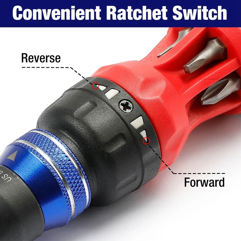 WORKPRO 12-in-1 Multi-Bit Ratcheting Screwdriver Set Quick-load Mechanism Bit US - Image 2 of 4