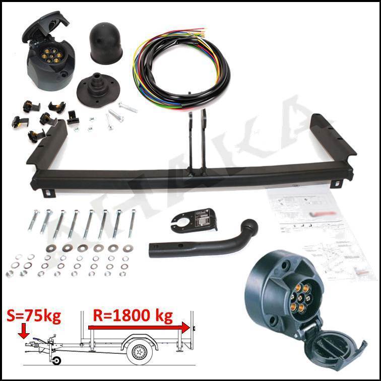 Ahk & E-Satz FüR Audi A4 B5 1995-2000 Limousine Avant Quattro AnhäNgerkupplung-image