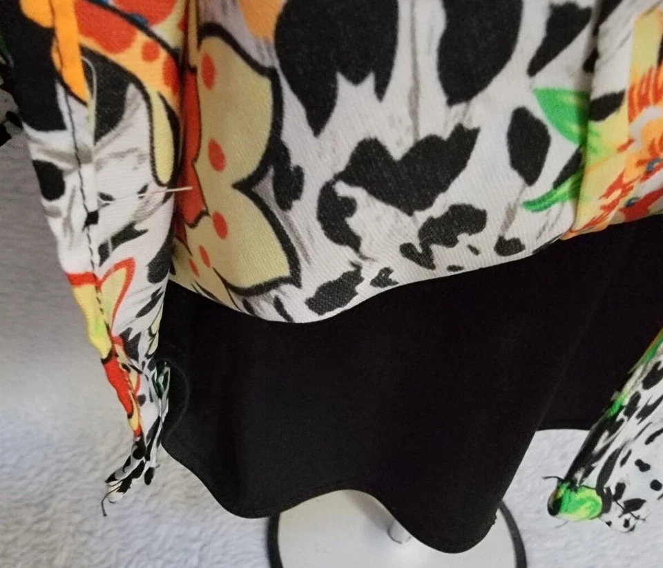 Camisa Top Blusa Joanna Mujer Talla 1X Multicolor Estampado Floral Animal Foto 4 de 4