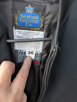 Neptune Garment Co. Men's Black Military Bomber Jacket Size 36