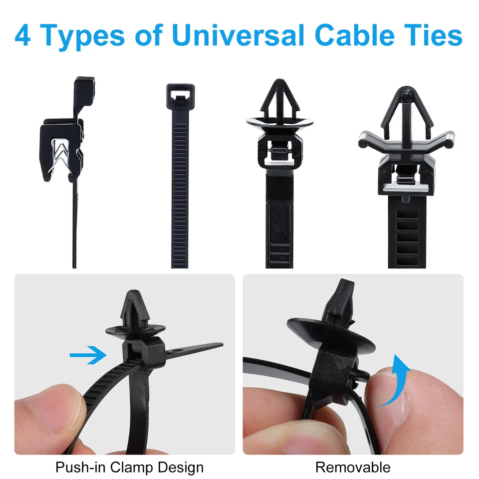 Surtido de clips de arnés de cables de nailon de 200 tamaños para GM Foto 4 de 4