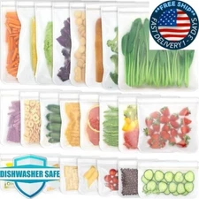 Bolsas reutilizables para almacenamiento de alimentos paquete de 24 bolsas.neuvo