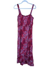Knox Rose Midi Dress Womens XL Multicolor Paisley Boho Print Smocked Prairie