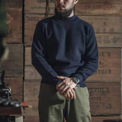 Bronson 1930s US Navy Seaman's Sweater Mock Neck Woolen