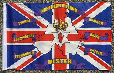 NORDIRLAND 6 COUNTIES 18'' x 12'' 45 cm x 30 cm Höflichkeit Flagge Boote Flaggen