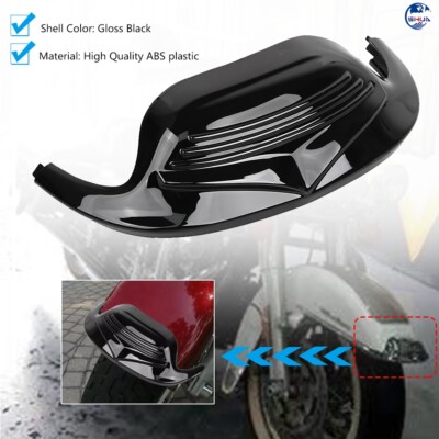 Gloss Black Front Fender Mudguard Tip Trim For Harley FLHT 1980-2013 FLSTC 86-08