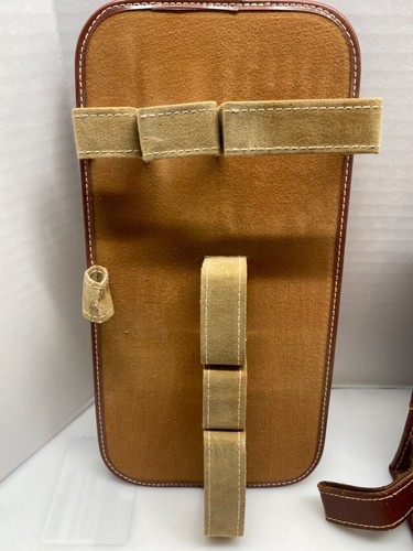 Vintage 1940/50's Men's Travel Grooming Kit Brown Leather Celluloid Containers - Picture 6 of 17