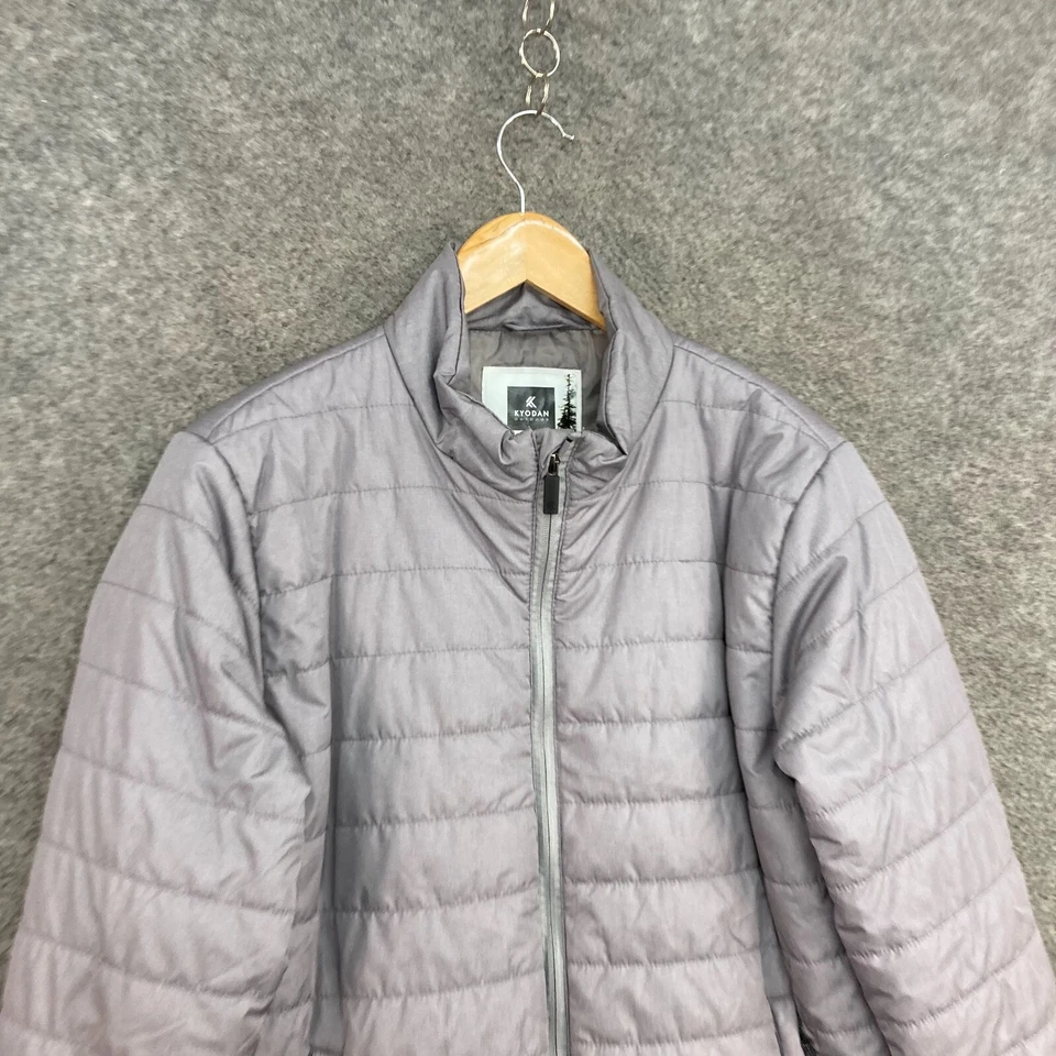 Chaqueta Kyodan Para Hombre Pequeña Gris Acolchada Bolsillos con Cremallera Aislada Exterior Invierno A1006 Foto 3 de 4