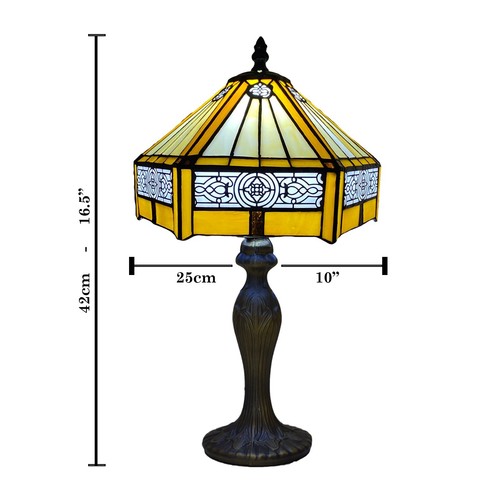 Lámpara de mesa estilo Tiffany vidrieras artesanales lámparas de escritorio de cabecera Reino Unido. - Imagen 11 de 14