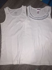 Justice sz 12 white tank lot sequin under shirts