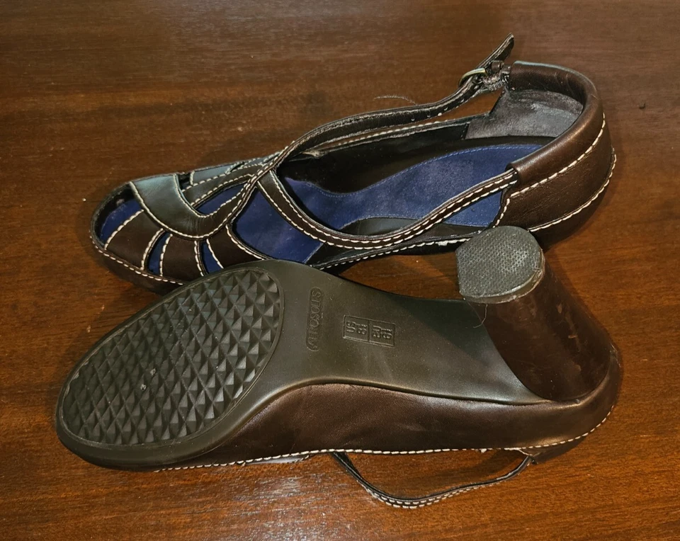 Zapatos de mujer Aerosoles Flow Away de cuero marrón talla 8 1/2 usados una vez Foto 2 de 4