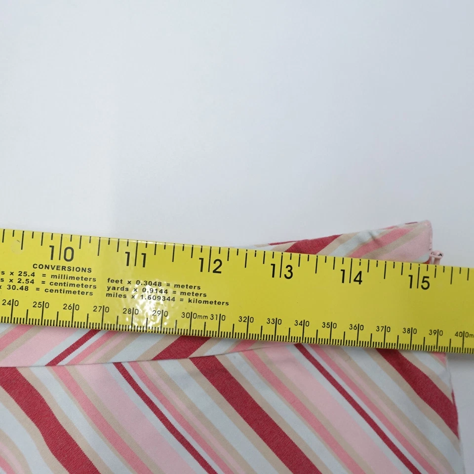 Falda línea A American Eagle Outfitters para mujer 4 rayas diagonales rosa rojo algodón Foto 2 de 4