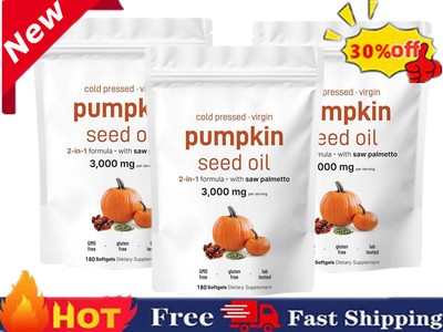 Cold Pressed Virgin Pumpkin Seed Oil 3000 mg 180 Softgels