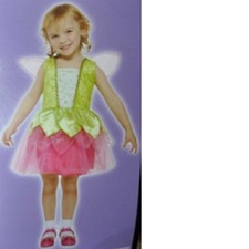 Garden Fairy Halloween Costume 4/6 Pink Green Sleeveless Dress w/ Wings Toddler
