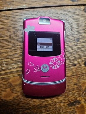 Motorola RAZR V3 - Pink Miami Ink Flower Tattoo (T-Mobile) Very Rare Phone -READ