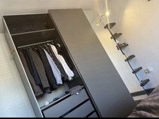 Floor to Ceiling IKEA Wardrobe Unit, Two Gliding Doors, Full Length Mirror Door