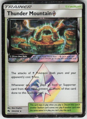 Pokemon Thunder Mountain Prism Star 191/214 SM - Lost Thunder Holofoil PsR MP