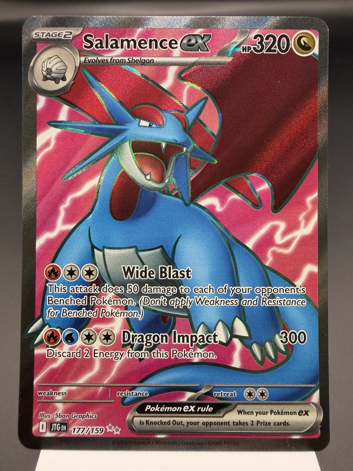Salamence ex 177/159 - Full Art Secret Rare - Journey Together Pokemon Card MINT
