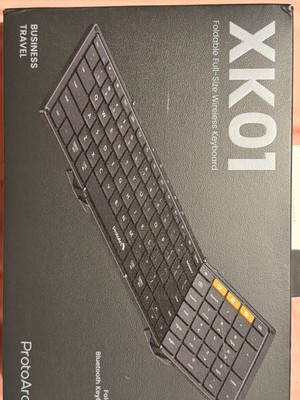 ProtoArc Foldable Bluetooth Keyboard, XK01 Full Size Folding Wireless Keyboard