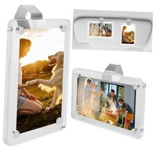 2 Pcs Acrylic Car Photo Holder, Car Picture Holder, Magnetic 3.5" 2.4" Clear