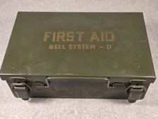 Vintage Bell System D First Aid Kit Telephone Company 1950's 1960's w/ Contents