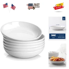 Pasta Bowls, 30oz Salad Bowls White Soup Bowls Large Pasta Serving Bowl Porce...