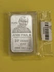 POPE JOHN PAUL II 10 Gram .999 Fine Silver Bar 10g Total Precious Metal Content