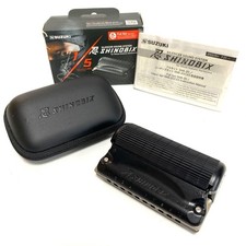 SUZUKI SNB-20 SHINOBIX C Key 10 Hole Harmonica W/ Silencer Case Tested Used