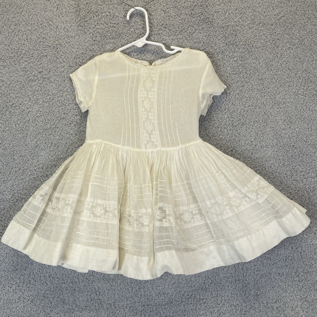 Antique Edwardian 1920s Girl's Size 2T Ivory Sheer Cotton Batiste Portrait  Dress | eBay