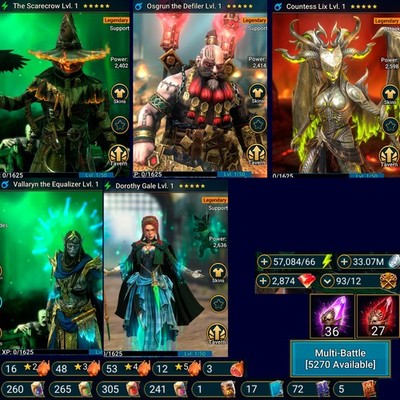 Raid Shadow Legends|24Legendary|Scarecrow|Osgrun|Countess|Valaryn|Dorothy|27 