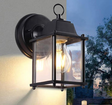 Outdoor Wall Lantern,Black Outdoor Wall Lights IP44 Waterproof, Aluminum Exterio