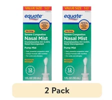 Equate Maximum Strength No Drip Severe Nasal Congestion Relief 1 fl oz (2 pack)