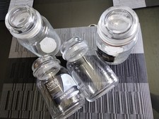 Set of 4 Empty YANKEE CANDLE Glass Jars Air Tight Lids CLEAN NO WAX 22oz Size
