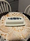 VTG PYREX Old Town Dark Blue Onion Butter Dish w/Lid Milk Glass  - USA Made