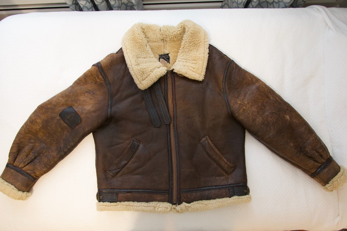 ち*た様 90s Avirex B-3 mouton leather jacke AVIREX B-3 Flight Jacket Mouton Brown Leather Size 38 Japan Used