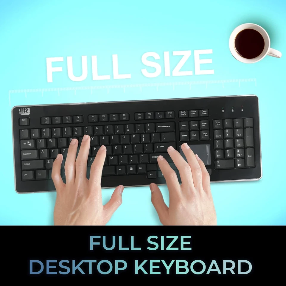 WKB-4400UB Wireless Desktop Touchpad Keyboard - 2.4GHz RF Wireless Technology... - Image 3 of 4