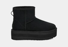 UGG CLASSIC MINI PLATFORM BOOTS BLACK US 8 "NIB"