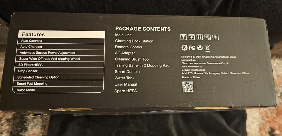 New DEIK Robotic Floor and Carpet Vacuum Cleaner MT-820 With Remote - Image 3 of 4