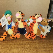 The Disney Store Lot of 3 Tigger 8" Mini Bean Bag Plush, plus Roo All W/ Tags
