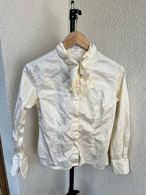 Alain Figaret Paris Cream Ruffled Jabot Blouse Size 38