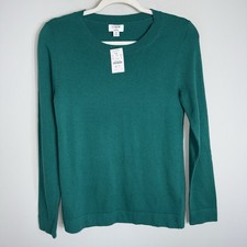 J Crew Teddie Sweater-Crew Neck-Cotton Wool Blend-Green-XS-NWT