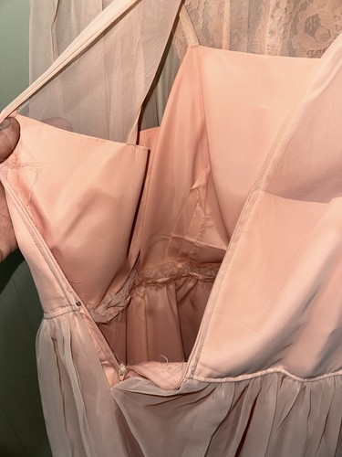 VTG 70s Pink Full Lace Gunne Sax Edwardian Style Look Romantic Wedding - Picture 7 of 9
