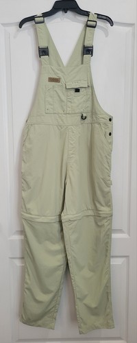 Cabela's For Women Bib Overalls Size L Light Green Zip Off Legs Pockets Galore - Picture 2 of 15
