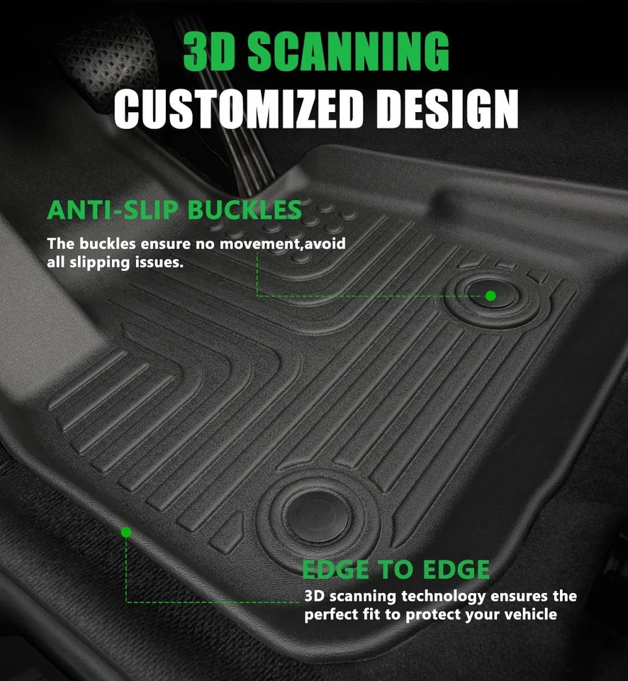 适用于福特 Escape 脚垫 2019 2018 2017 2016 2015 2014 2013,汽车黑色  — 第 2/4 张图片